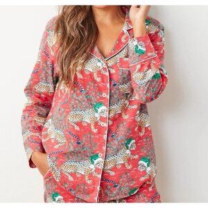 Printfresh Pajama Set Sz XS Holly Jolly Bagheera Lightweight Flannel Long Sleeve